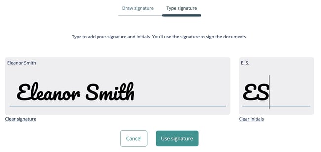 Draw or type signature