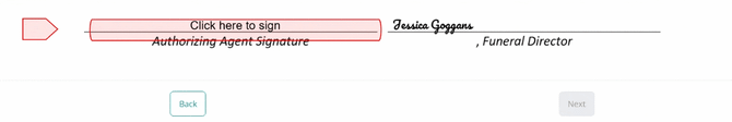 GIF showing a red box that turns gray once the electronic signature is added