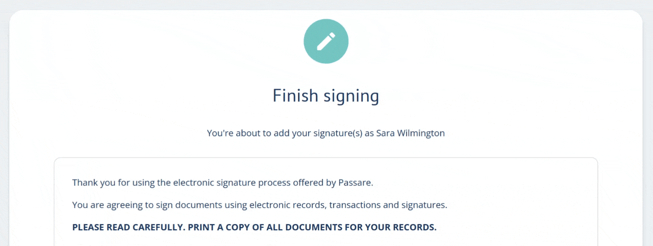 GIF scrolling through terms and conditions and checking the agreement checkbox