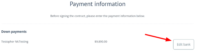 Edit payment info