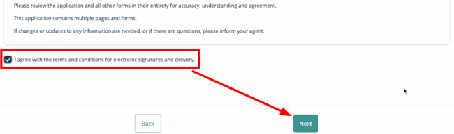 scroll, checkbox, next