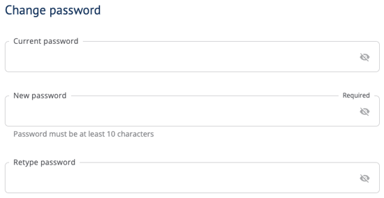 change password section