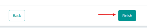Teal Finish button at the bottom of the signing wizard