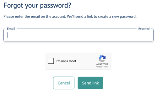 forgot password page