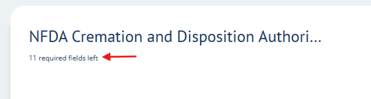 Required fields counter that reads "11 required fields left"